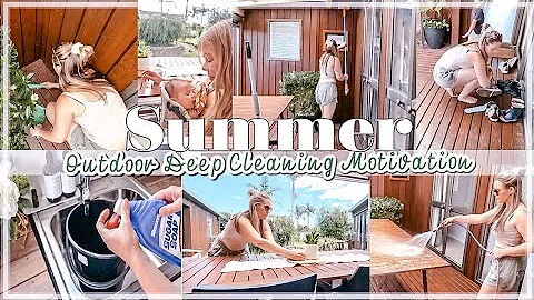 ☀️ NEW SATISFYING CLEANING MOTIVATION | OUTDOOR DEEP CLEAN WITH ME | EXTREME CLEAN WITH ME