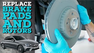 MERCEDES REAR BRAKE PADS AND ROTORS REPLACEMENT