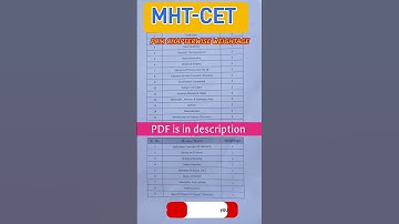 MHT-CET Chapterwise weightage