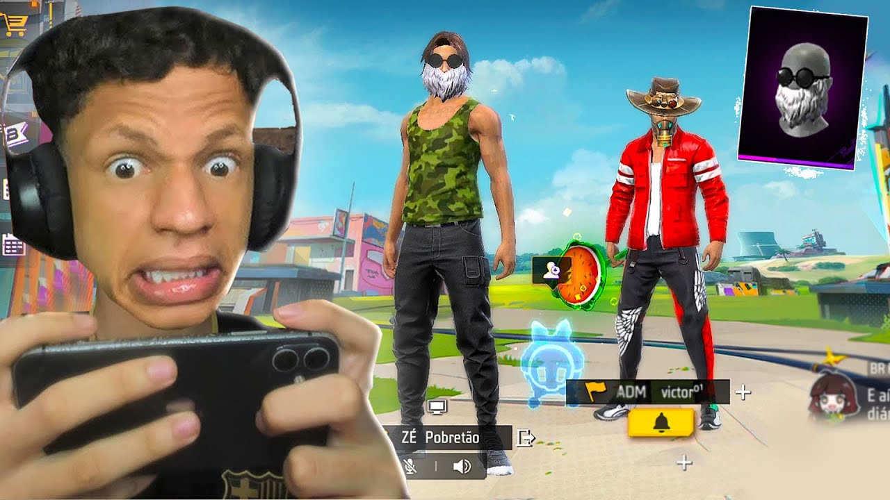 FINGIR SER BOOT E USEI A BARBINHA DO VELHO NO FREE FIRE!