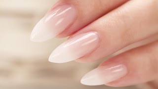 French Fade / Baby Boomer Almond Acrylic Nails  Three Color Fade