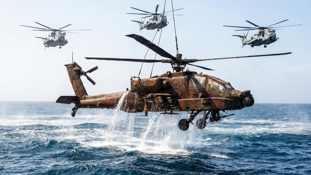 Unbelievable Discovery: Recovering a Giant AH-64 Apache from the Deep Ocean Recovering AH-64 Apache