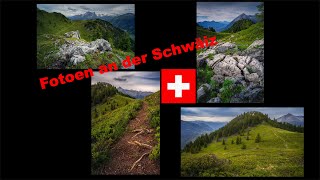 Fotografie an den Schwäizer Alpen (mat Polfilter an Verlaafsfilter)