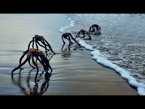 Mężczyzna nagrał dziwne stworzenia wypełzające z oceanu