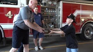 10-year-old honors fallen Plainville firefighter Ray Moreau with special creation