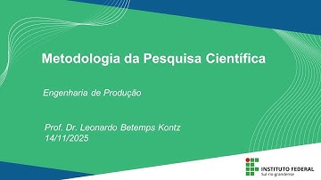 Aula Síncrona de Metodologia da Pesquisa Científica - 15/11/2025, das 19h30 às 21h