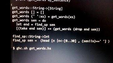Haskell program to split sentence into words.