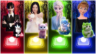 Wednesday addams - Jisoo Flower - Elsa Cat - Anna Cat Song Tileshopedmrush Gameplay