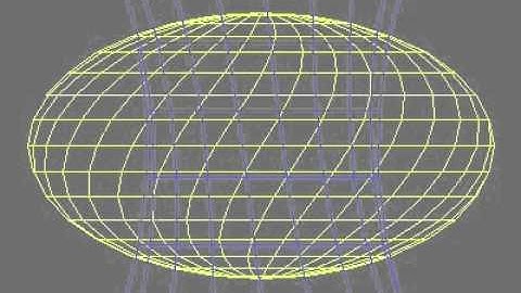 Motion of hyperboloid & oblate spheroid in a variable confocal oblate spheroids - front view
