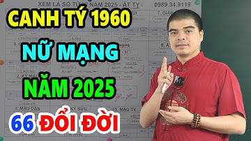 Tử Vi Tuổi Canh Tý 1960 Nữ mạng Năm 2025, Tiền Vàng Ùn Ùn Kéo Về Nhà, Giàu Nứt Vách Đổ Tường