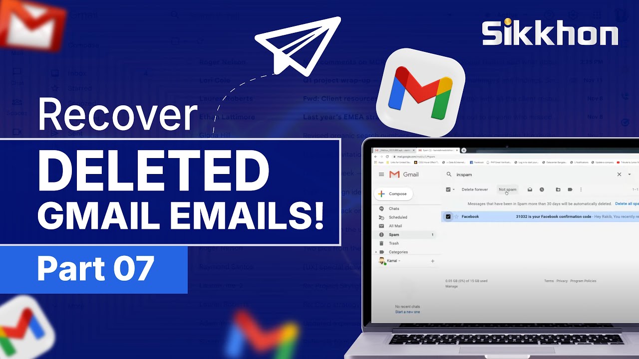 07- How to recover deleted emails from Gmail, কিভাবে ডিলিট হওয়া ইমেইল ফিরে পাবেন | Sikkhon