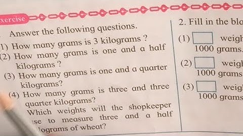 Mass(weight)-Conversion of units, Exercise,page no.66,Math,Std.4