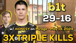 b1t 29-16 w/ m0NESY on Mirage | 79% HS & Quadro Kill | FACEIT CS2 RANKED | May 19, 2024