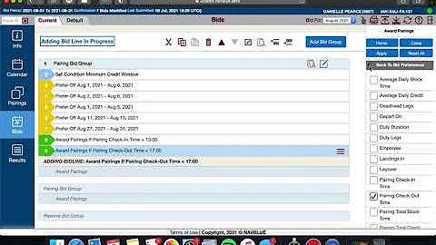 NavBlu Help -- How to bid