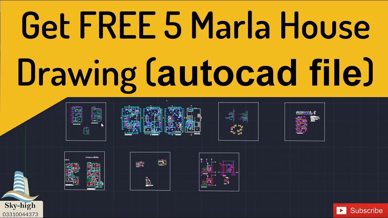 Free 5 Marla house drawing autocad file YouTube