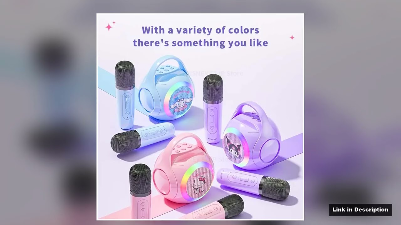 Sanrio Bluetooth Speakers ML02 Karaoke Machine Portable Speakers Bluetooth with Mic LED Light