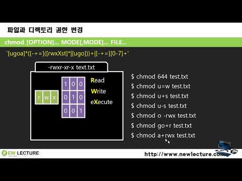 리눅스 강의 28강.  Linux(Unix) 파일권한 변경(chmod, whereis)