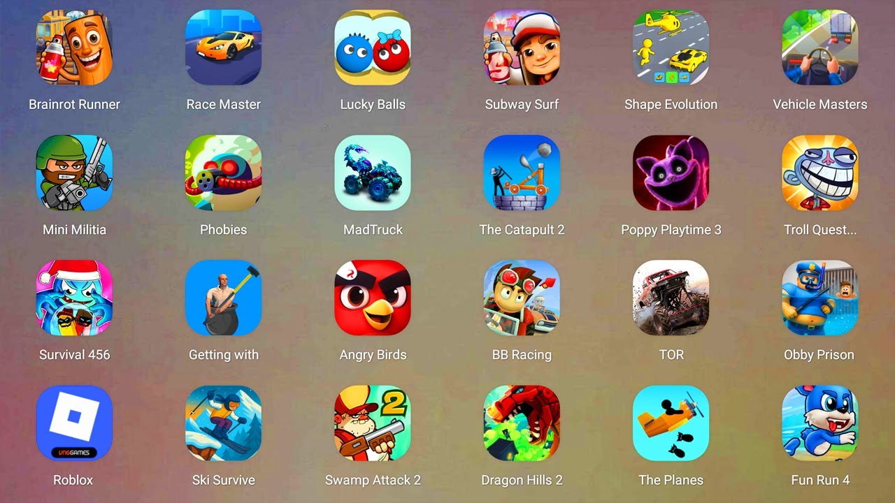 Roblox,POCOYO'S PRISON,Race Master 3D,Eyes Horror,Grimme Shooter,Hello Neighbor 3,Thief Puzzle...