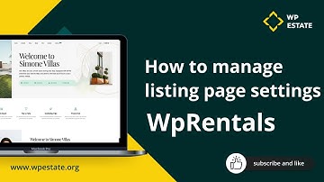 How to manage listing page settings in WP Rentals theme
