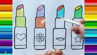 How to draw and coloring 💄💋 lipstick for Kids|Toddlers.Easy drawing for Kids.
