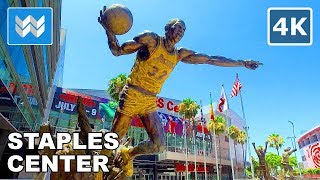 Walking around Staples Center in Downtown Los Angeles, California 【4K】