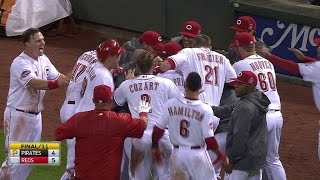 PIT@CIN: Votto hits a walk-off single in the 11th