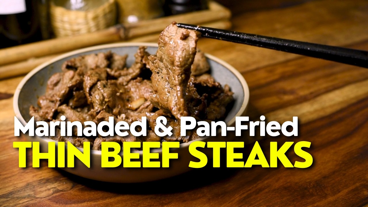 How to cook Thin Cut Beef Steak & Garlic Soy Marinade - YouTube