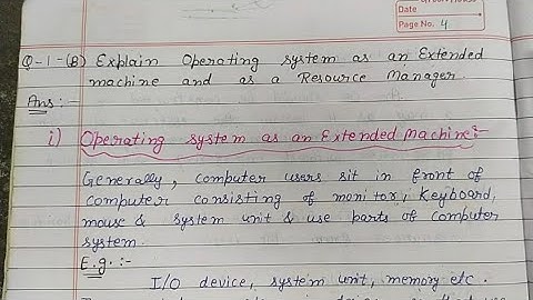 #part-2#Explain operating system as an Extended machine and as a Resource manager| #unit1 #msc #bsc