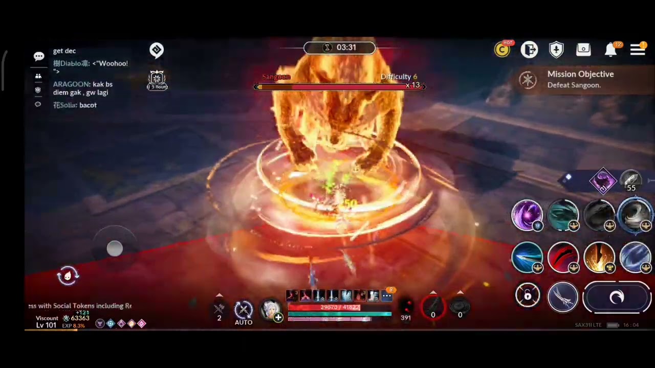 Black desert mobile Crimson Lily calamity 6, no potion (Sangoon)