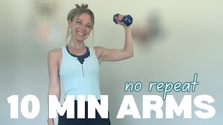 No Repeat at Home Arm Workout | 10 minutes to toned arms