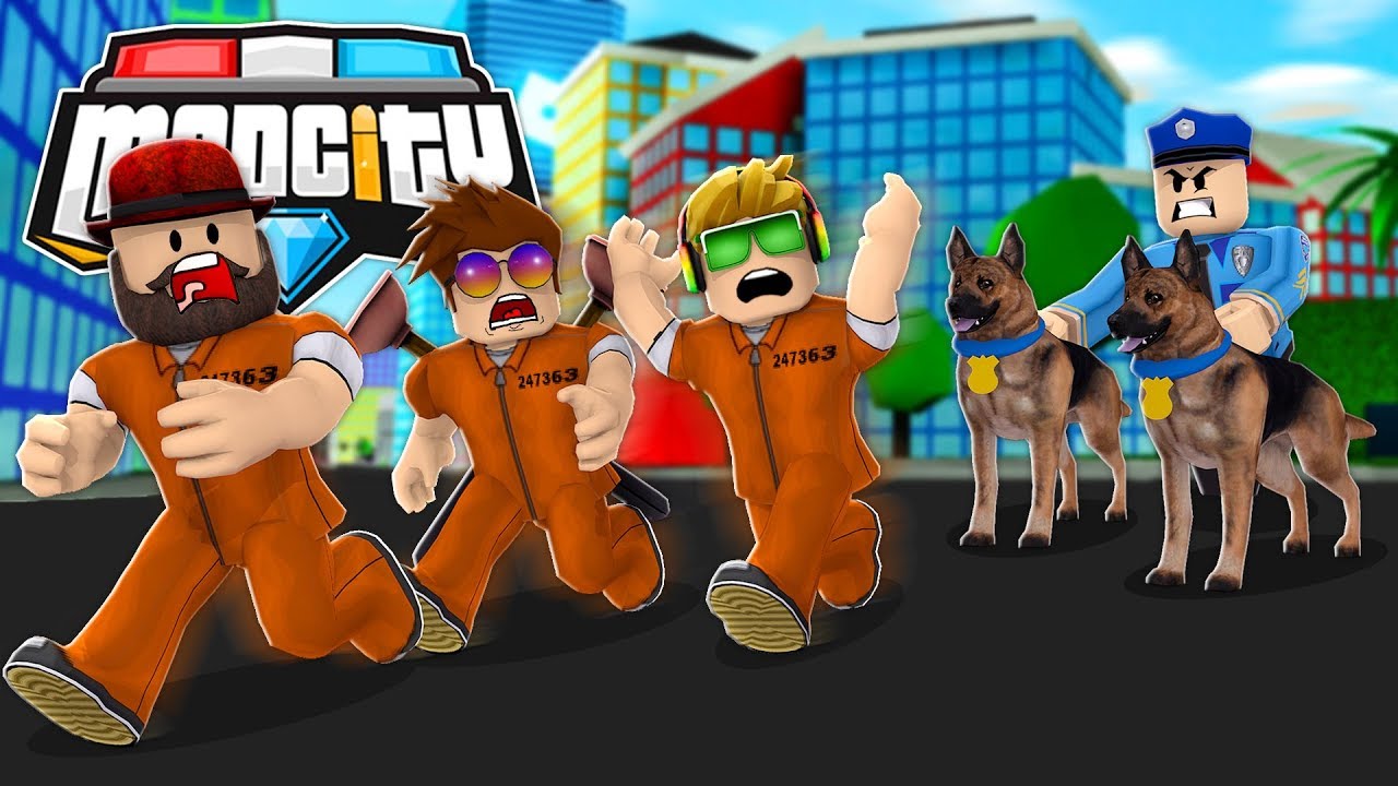 Police Dogs Is After Blox4fun Squad In Roblox Mad City Youtube - roblox mad city blox4fun