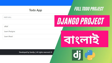 Django Crash Course in Bengali | Full Todo Project in Bengali