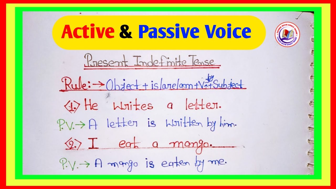 present indefinite tense passive voice | Active passive | active and ...