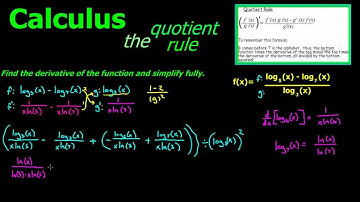 Calculus: derivatives: Quotient rule with logarithmic functions