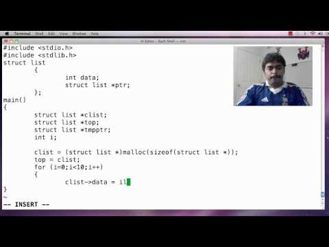 Write a program of linked list in c