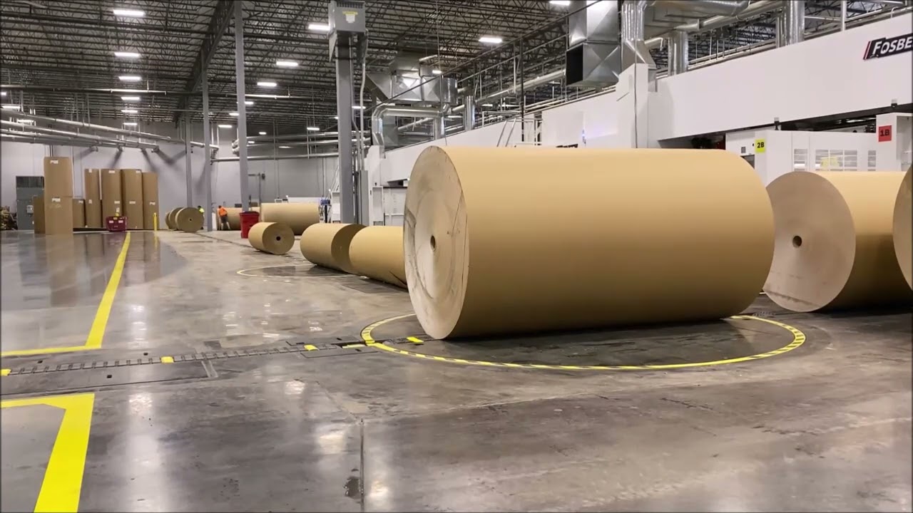 Green Bay Packaging Tulsa May 2022. Harmax roll delivery to Fosber