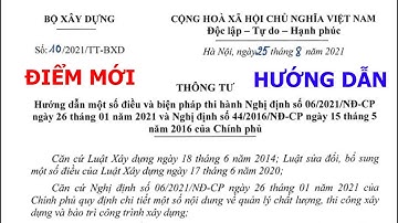 ĐIỂM MỚI Thông tư 10/2021/TT-BXD hướng dẫn Nghị định 06/2021/NĐ-CP Chính phủ
