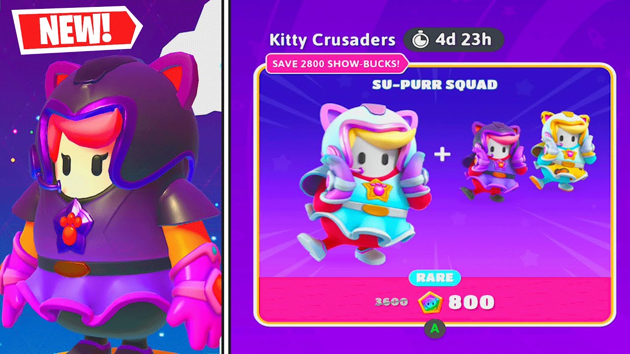 *New* Kitty Crusaders Bundle - All Outfits Showcase | Fall Guys