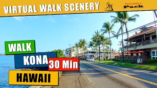 Virtual Walk 30 min Morning Walk in Kona | Hawaii | POV Virtual Treadmill Run Walk cycle