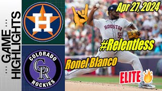 H-Astros vs Rockies [Highlights] Ronel Blanco 8 Ks tonight | He’s Been Our Savior This Year 😍