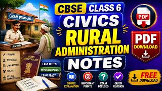 CBSE Class 6 Civics Rural Administration Notes PDF Download
