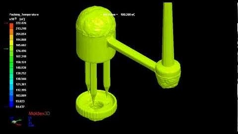 Moldex3D Packing - Temperature - IsoSurface display