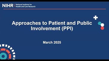 Approaches to Patient and Public Involvement (PPI)