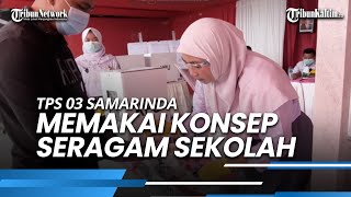 Rindu ke Sekolah, Petugas KPPS 03 di Samarinda Memakai Konsep Seragam Sekolah