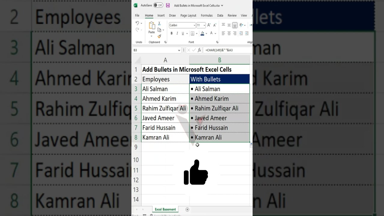 Add Bullets In Excel Cells YouTube Add Bullets In Excel Cells YouTube