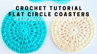 HOW TO CROCHET A QUICK FLAT CIRCLE COASTER BY RADCROCHET