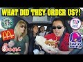 LETTING THE PERSON IN FRONT OF ME DECIDE WHAT I EAT FOR 24 HOURS!!!  5 Drive Thru Challenge!