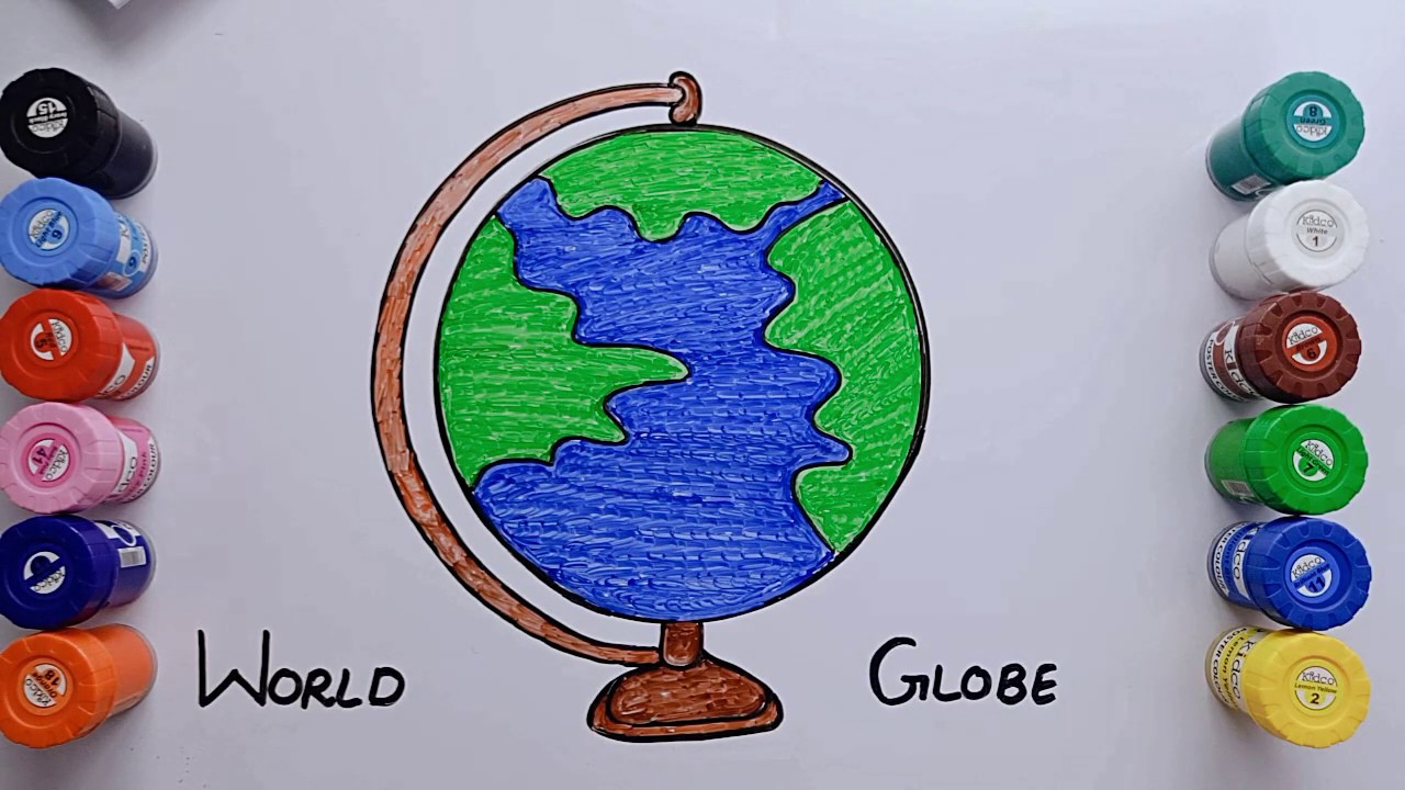 Featured image of post Drawing Of Globe With Colour Choose from 13000 globe graphic resources and download in the form of png eps ai or psd