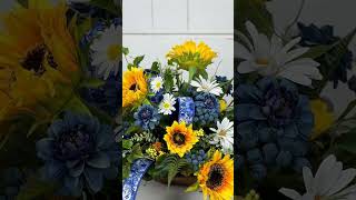 Fall Table Decor Idea with Sunflower Arrangement
