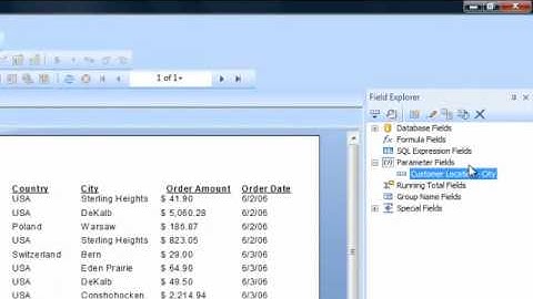 Crystal Reports Tutorial : How to Use Dynamic Cascading Prompt